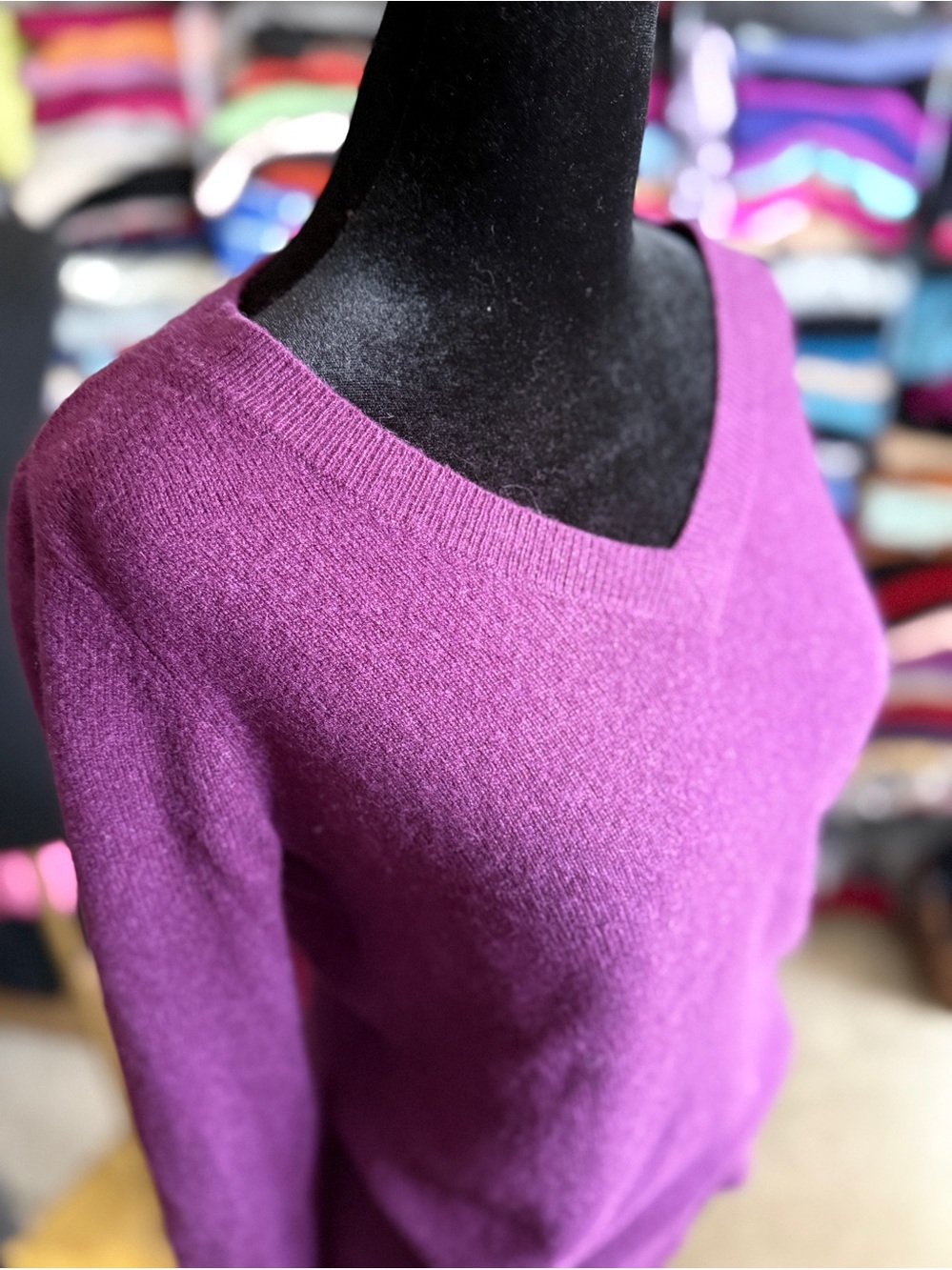 Classic V-Neck Women's Sweater in Violet